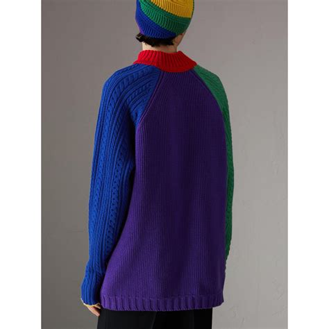 burberry rainbow wool cashmere sweater|burberry cashmere sweater and bottom.